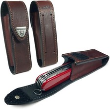 Victorinox Leather Belt Pouch/Sheath. Brown with hook and loop fastener 4.0547