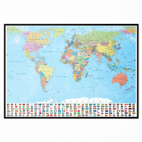World map poster - map, educational