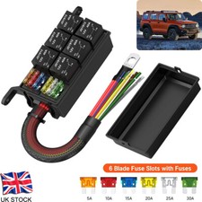 Fuse Relay Box 6 Relay Holder 12V Fuse Box 6 Way Holder Fuse Block Car Boat UK