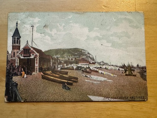 Postcard lifeboat house - lifeboat,