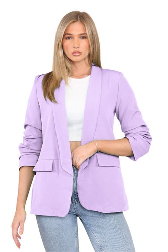 Womens ruched sleeve blazer - womens,