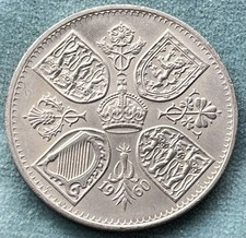 UK 5 Shillings Crown 1960 Elizabeth II ~ Commemorate NY Exhibition UNC Coin