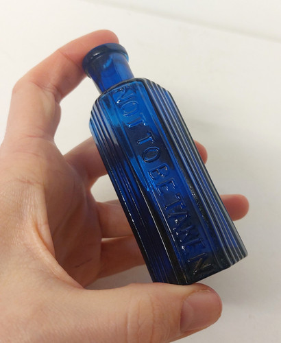 Antique cobalt blue - cobalt, ribbed