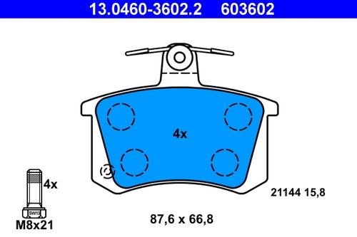 Rear brake pad set - rear,