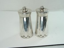 MODERN CONTEMPORARY PAIR OF SOLID SILVER SALT & PEPPER GRINDERS