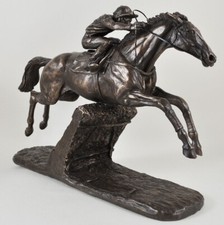 Istabraq by Harriet Glen Cold Cast Bronze Horse and Jockey Sculpture.Large.
