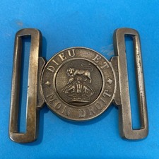 Original Victorian British Army "DIEU ET MON DROIT" Brass Ceremonial Belt Buckle