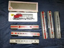 Bachmann HO Santa Fe 307 Bullet Train & Viewing Coaches Baggage Car Good Runner
