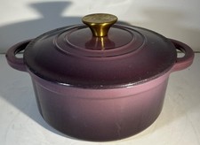 KIRKTON HOUSE CAST IRON ENAMELLED 21cm 2.5L ROUND PLUM PURPLE CASSEROLE
