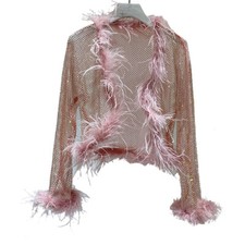 Women rhinestone mesh shrug - rhinestone,