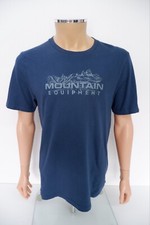 Mountain Equipment Mens T Shirt Top Size L Navy Blue Short Sleeve Logo Print