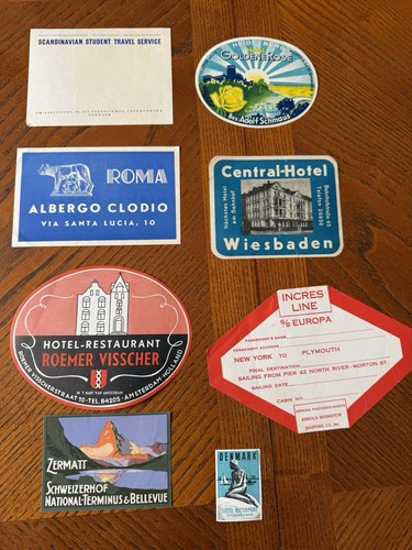 Vintage luggage labels lot - vintage, of