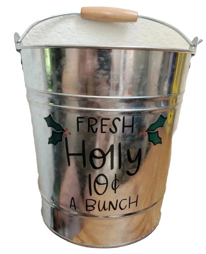 Christmas bucket galvanized - christmas,