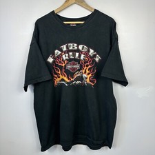 Vintage Harley Davidson T-Shirt, Made in USA, Flames, Fatboys Rule, Mens XXL