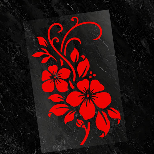 Beautiful red flowers vinyl - red,