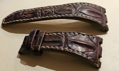 Dark brown leather strap set - brown,