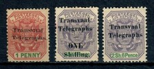 Transvaal 1901 1d, 1s on 2s6d & 2s6d Mounted Mint Telegraph Stamps SGT1, T3 & T4