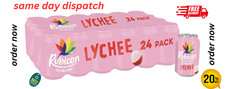 Rubicon 24 Pack Sparkling Lychee Flavoured Fizzy Drink with Real Fruit Juice
