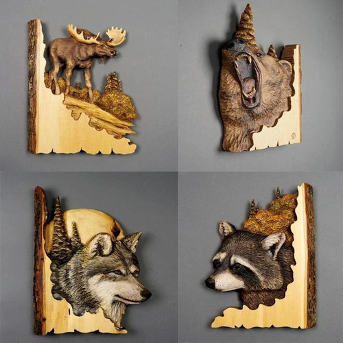 Animal carving handcraft wall - handcraft,