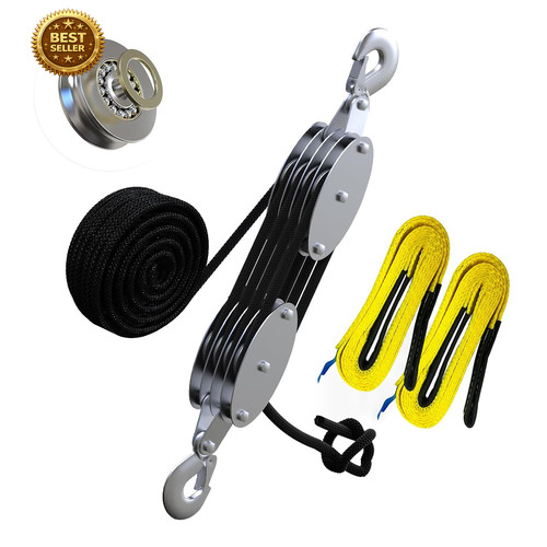 Rope hoist pulley system 2 - pulley, w/2