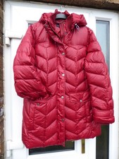 L  16-18 Lands End down coat  feather and down jacket Cire down jacket red