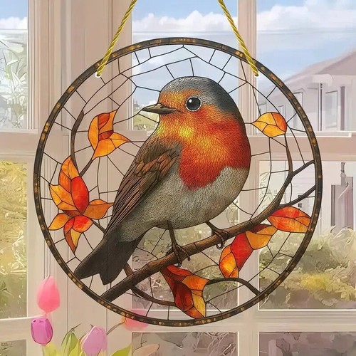 Large robin suncatcher stain - large,