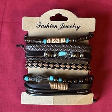 Leather Bracelets X6 Leather Bohemian Fashion Design Talisman Adjustable Sizes