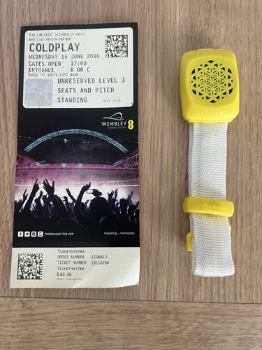 Coldplay ticket and yellow - coldplay,