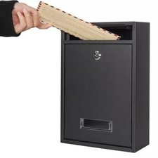 Simple Outdoor Lockable Letter Post Box Mailbox Wall Mounted Secure Mail 2 Keys
