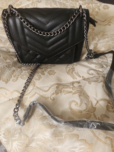 Black quilted faux - black,
