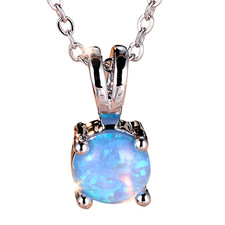 Blue fire opal stone pendant - blue,