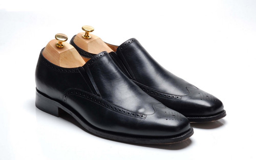 Barker black shoes lazyman - black,