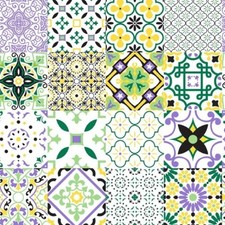 Spanish Tiles Lilac Green