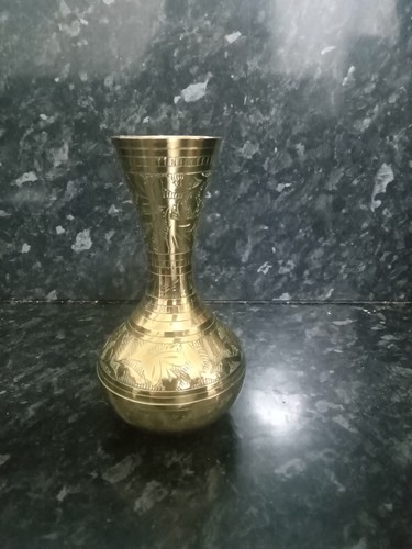 Vintage brass vase - vintage,