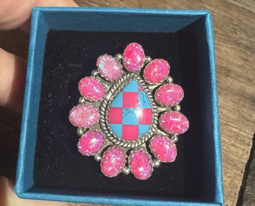 Hot pink opal turquoise - hot,