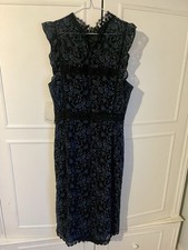 Zara Blue Black Lace High Neck
