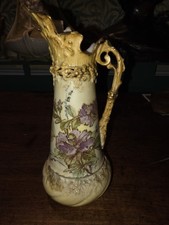 Ernst Wahliss Aesthetic /Nouveau Reticulated jug c1900 20cm