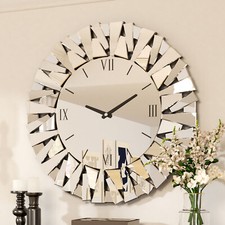 Mirrored Wall Clock Silent Non