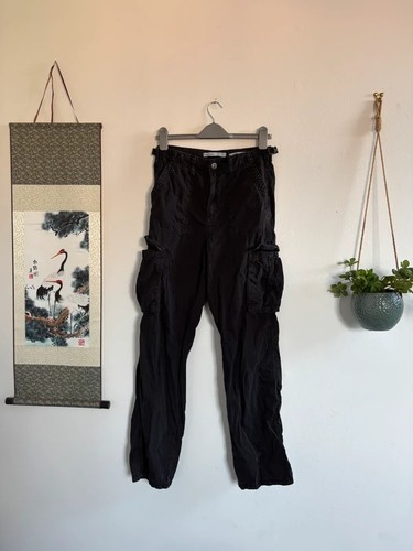 Bershka black cargo trousers - ,