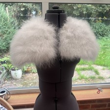 Monsoon Ivory Cream MARABOU FEATHER Fur BRIDAL Shrug Jacket M 10/12  £95