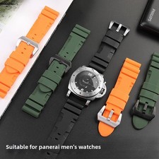 Premium Silicone Watch Straps Mens Waterproof Rubber Band 22 24 26mm for Panerai
