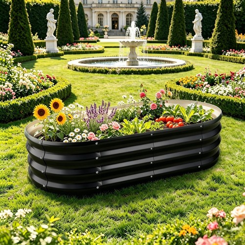 Galvanised steel raised - galvanised, garden