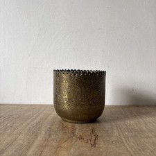 Vintage Rustic Brass Etched