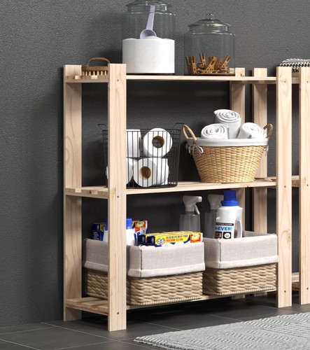 Solid pine slatted storage - pine,