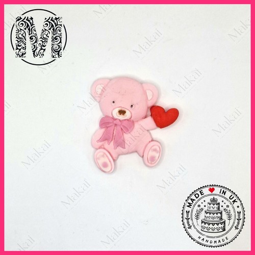 Teddy bear heart cake topper - bear,