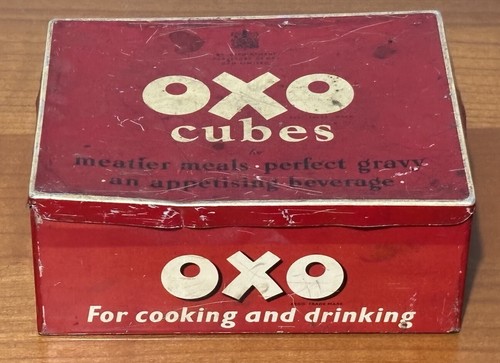 Vintage oxo cube tin - cube, 1950s
