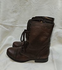 Steve Madden Troopa Womens 6.5  M Brown Leather Combat Ankle Boots