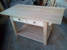 BESPOKE COUNTRY KITCHEN WORKSTATION / TABLE /  ISLAND with SOLID OAK TOP (25MM)
