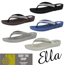 Ladies Diamante Toe Post Low