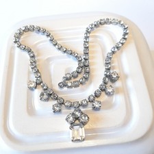 Vintage Rhinestone Diamante Necklace Bridal Wedding Jewelry
